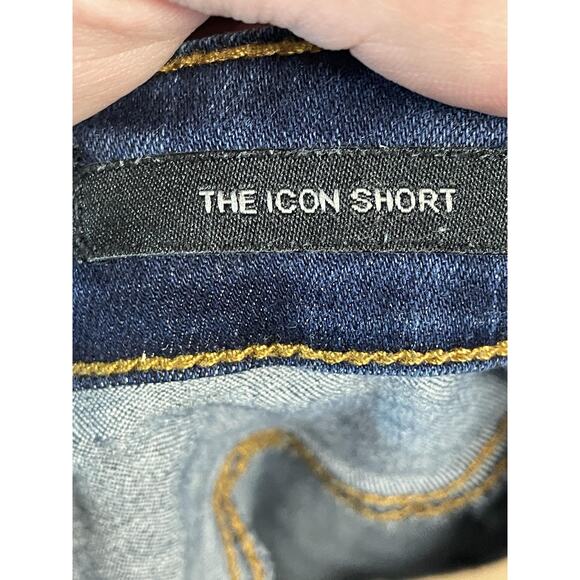 Kendall + Kylie Denim Shorts Womens 7/28 Dark Wash The Icon Cuffed Distressed - Picture 10 of 13